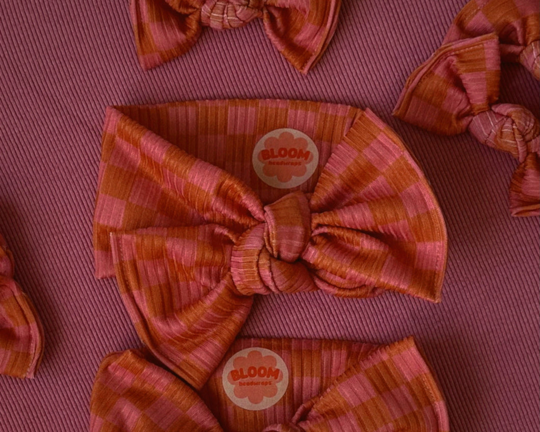 *RESTOCK* Bloom Checker Tie On Headwrap