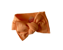 Orange Mini Ribbed Tie On Headwrap