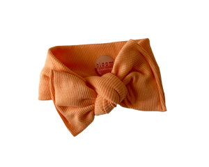 Orange Mini Ribbed Tie On Headwrap