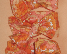 70's inspired retro floral baby bow Headwrap newborn