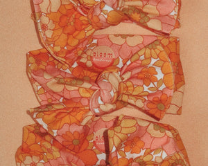 70's inspired retro floral baby bow Headwrap newborn