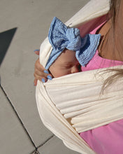 Blue Crinkle Texture Tie On Headwrap
