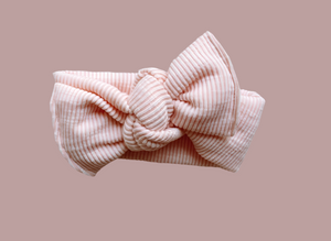 *RESTOCK* Blush Ribbed Tie On Headwrap