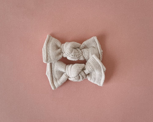 Ivory Sweater Knit BloomCLIPS set of 2