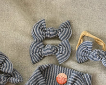 Denim Wavy Ribbed BloomCLIPS or Nylon Headband