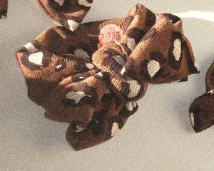 Oversized Brown Cheetah Tie On Headwrap