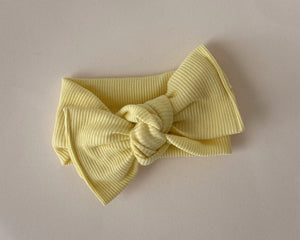 Pale Yellow Mini Ribbed Tie On Headwrap