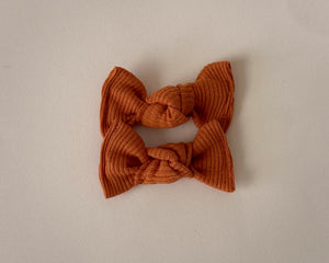 Pumpkin Spice Mini Ribbed Tie On Headwrap