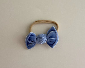 Steel Blue Velvet BloomCLIPS or Nylon Headband