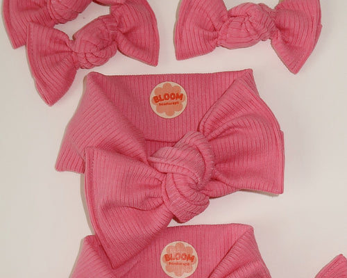 Bubblegum Ribbed Tie On Headwrap