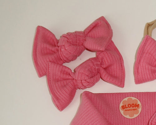Bubblegum Ribbed BloomCLIPS or Nylon Headband