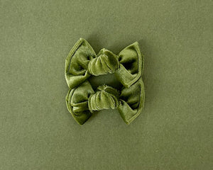 Olive Green Velvet BloomCLIPS set of 2