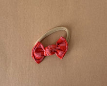 Red and Blush Checkered BloomCLIPS OR Nylon Headband