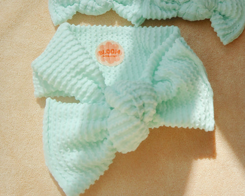 *RESTOCK* Pale Turquoise Wavy Ribbed Tie On Headwrap