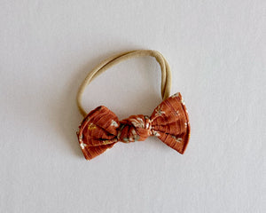 Rust Dainty Floral BloomCLIPS OR Nylon Headband
