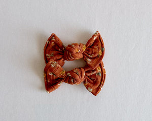 Rust Dainty Floral BloomCLIPS OR Nylon Headband