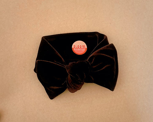 *RESTOCK* Chocolate Velvet Tie On Headwrap