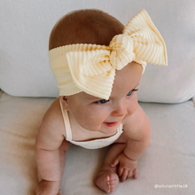 *RESTOCK* Pale Yellow Wavy Ribbed Tie On Headwrap