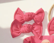 Fuschia Mini Ribbed BloomCLIPS or Nylon Headband