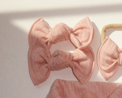 Blush Multi Ribbed BloomCLIPS or Nylon Headband