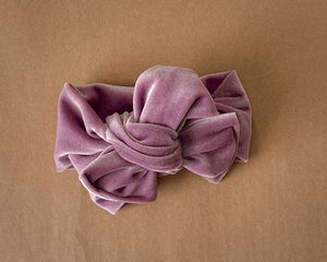 Oversized Bow Lavender Velvet Tie On Headwrap