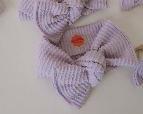 *RESTOCK* Lavender Wavy Ribbed Tie On Headwrap