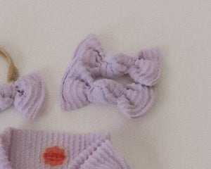 Lavender Wavy Ribbed Bloomclips OR Nylon Headband