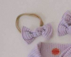 Lavender Wavy Ribbed Bloomclips OR Nylon Headband
