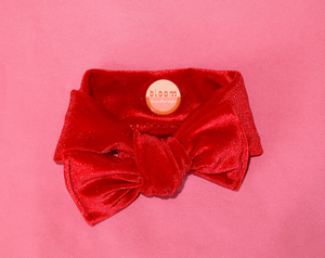 Santa Red Velvet Tie On Headwrap