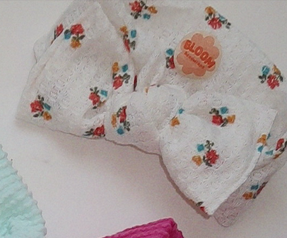 Floral Waffle Tie On Headwrap