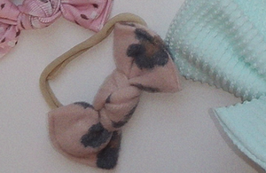 Blush Fuzzy Leopard BloomCLIPS or Nylon Headband