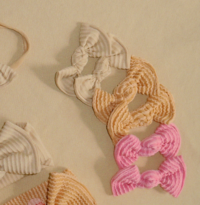 Spring Bundle BloomCLIPS - Oatmeal, Golden and Bubblegum Wavy Ribbed