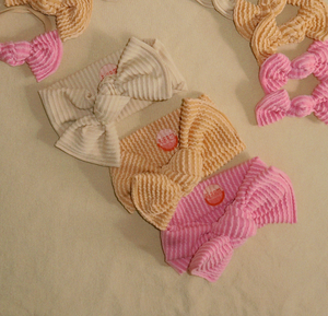 Spring Bundle Headwraps - Oatmeal, Golden and Bubblegum Wavy Ribbed