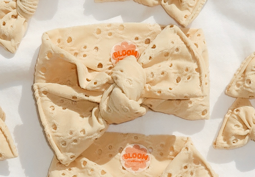Butter Yellow Eyelet Tie On Headwrap