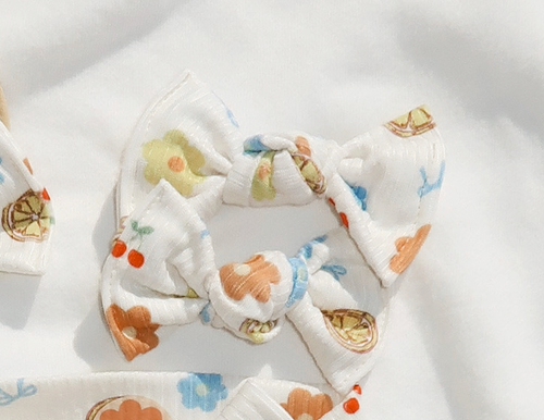Summer Citrus Floral Ribbed BloomCLIPS or Nylon Headband