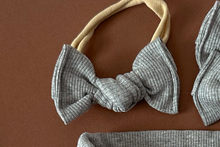 Heather Grey Mini Ribbed BloomCLIPS or Nylon Headband