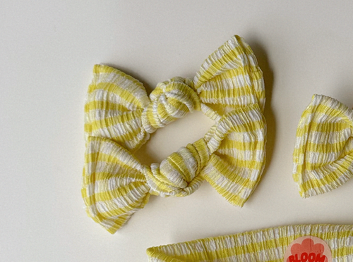 Lemon Stripe BloomCLIPS or Nylon Headband