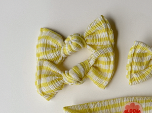 Lemon Stripe BloomCLIPS or Nylon Headband