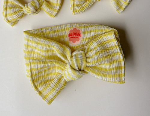 Lemon Stripe Tie On Headwrap