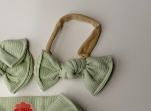 Mint Ribbed BloomCLIPS or Nylon Headband