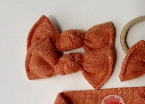 Showgirl Fuzzy Orange BloomCLIPS or Nylon Headband
