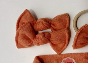 Showgirl Fuzzy Orange BloomCLIPS or Nylon Headband