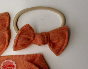 Showgirl Fuzzy Orange BloomCLIPS or Nylon Headband