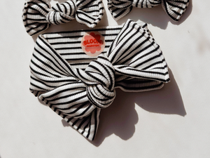 *RESTOCK* Mini Stripe Ribbed Tie On Headwrap