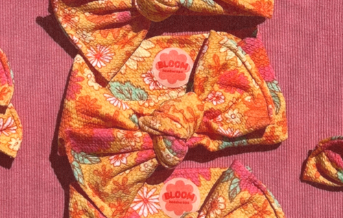 Golden Floral Tie On Headwrap