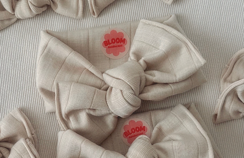 Oat Milk Wide Ribbed Tie On Headwrap
