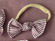 Mauve Mini Stripe BloomCLIPS or Nylon Headband
