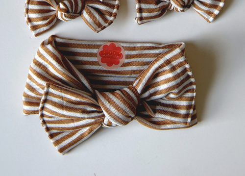 Nutmeg Mini Stripe Tie On Headwrap