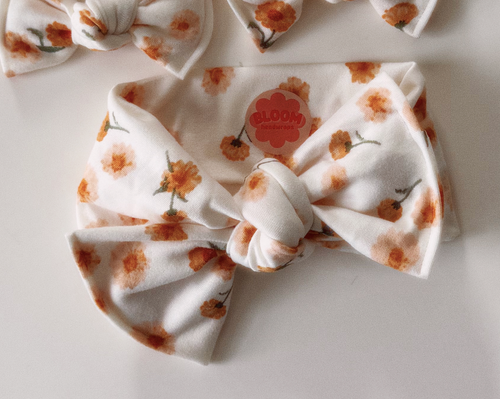 Golden Bloom Tie On Headwrap