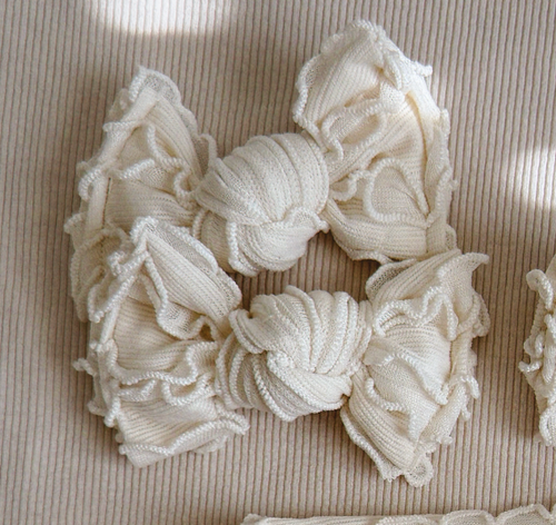Ivory Ruffle BloomCLIPS or Nylon Headband